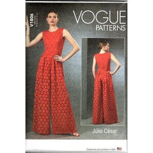 Vogue V1806 Misses and Misses Petite 6 to 14 Julio Cesar Jumpsuit Sewing Pattern